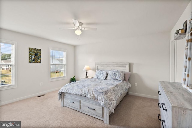 11405 Owls Nest Ct, Spotsylvania, VA 22551 - bedroom with light carpet, baseboards, and ceiling fan
