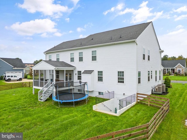 11405 Owls Nest Ct, Spotsylvania, VA 22551 - rear view of property with a sunroom and stairs