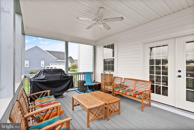 11405 Owls Nest Ct, Spotsylvania, VA 22551 - sunroom / solarium featuring a ceiling fan
