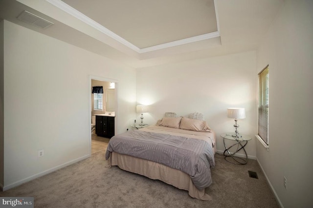 9323 Wood Creek Cir, Fredericksburg, VA 22407 - bedroom with light colored carpet, ornamental molding, multiple windows, and baseboards