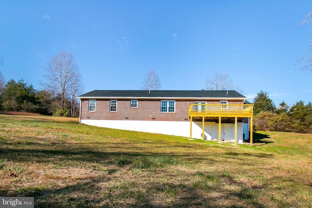 19196 Ferguson Ln, Jeffersonton, VA 22724 - back of house with a yard and a wooden deck