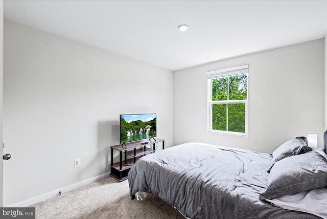 bedroom with carpet and baseboards