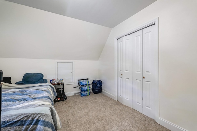 250 Washington Ave W, Elkton, VA 22827 - bedroom with vaulted ceiling, carpet flooring, baseboards, and a closet