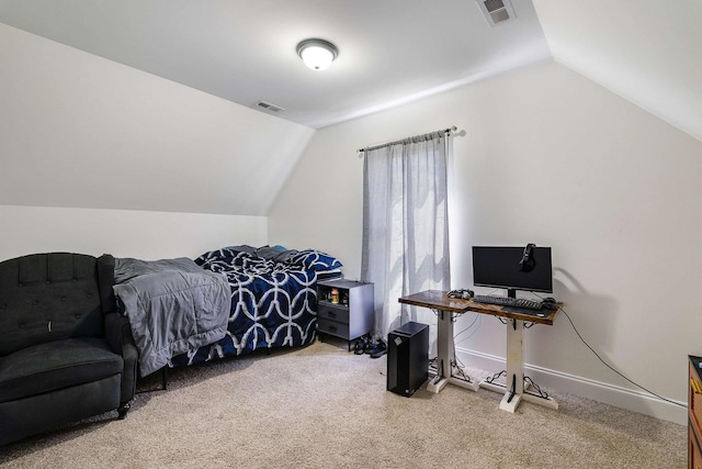 250 Washington Ave W, Elkton, VA 22827 - bedroom featuring vaulted ceiling and light carpet