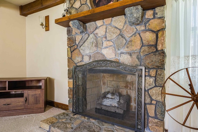 3914 Ida Rd, Luray, VA 22835 - detailed view of carpet flooring and a fireplace