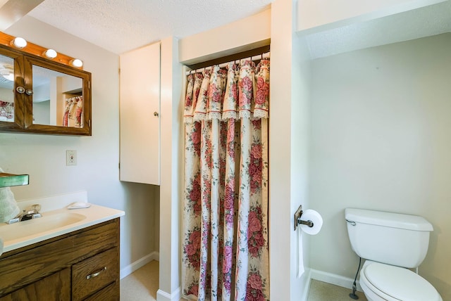 3914 Ida Rd, Luray, VA 22835 - bathroom with vanity, a textured ceiling, and a shower with curtain