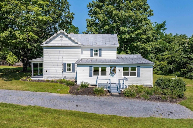 3914 Ida Rd, Luray, VA 22835 - traditional home with a standing seam roof, a front yard, and a metal roof