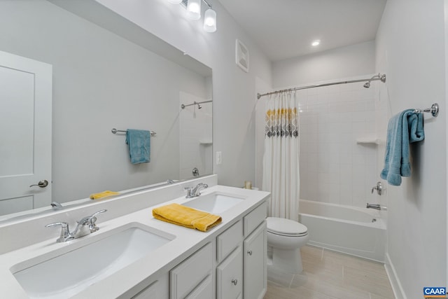 802 Wesley Ln Unit B, Charlottesville, VA 22911 - full bath with double vanity, shower / bath combo with shower curtain, and recessed lighting