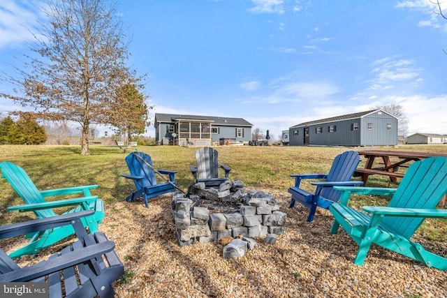 26438 Pennfields Dr, Orange, VA 22960 - view of yard featuring a fire pit