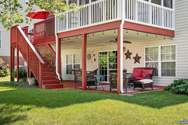 353 Bayberry Way, Charlottesville, VA 22911 - view of patio with a ceiling fan, stairs, and a wooden deck