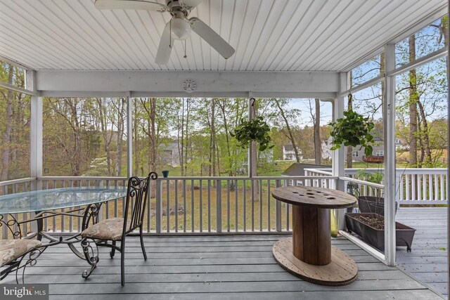 372 Daniels Rd, Barboursville, VA 22923 - sunroom featuring ceiling fan