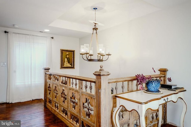 43 Briar Patch Ln, Boston, VA 22713 - corridor with a chandelier, dark wood finished floors, and recessed lighting