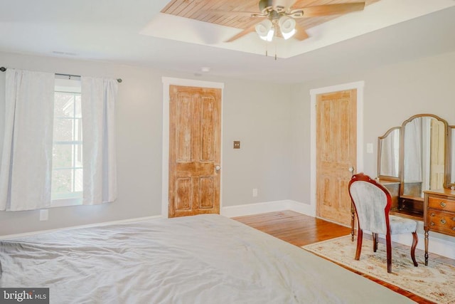 43 Briar Patch Ln, Boston, VA 22713 - bedroom featuring baseboards, multiple windows, a raised ceiling, and wood finished floors