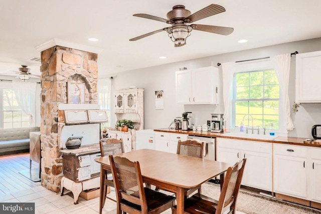 43 Briar Patch Ln, Boston, VA 22713 - dining area featuring a ceiling fan, light tile patterned floors, and recessed lighting