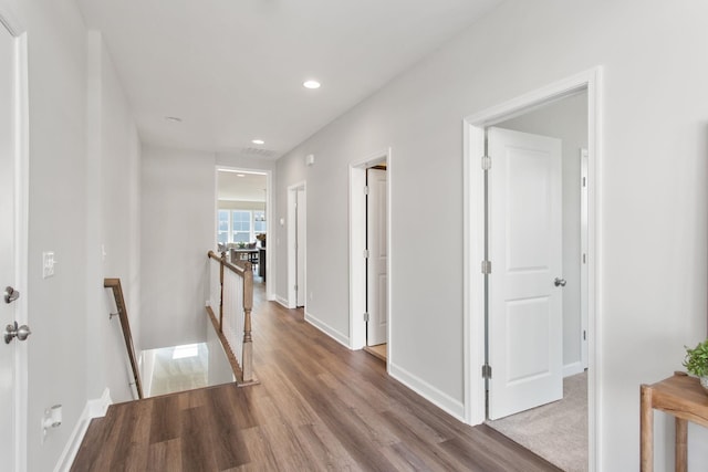 2779 Rutlege Rd Unit 194, Rockingham, VA 22801 - hallway featuring an upstairs landing, wood finished floors, and recessed lighting