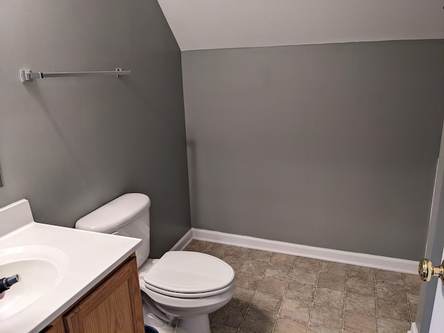 2295 New Market Depot Rd, New Market, VA 22844 - half bath with toilet, baseboards, vanity, and stone finish floors