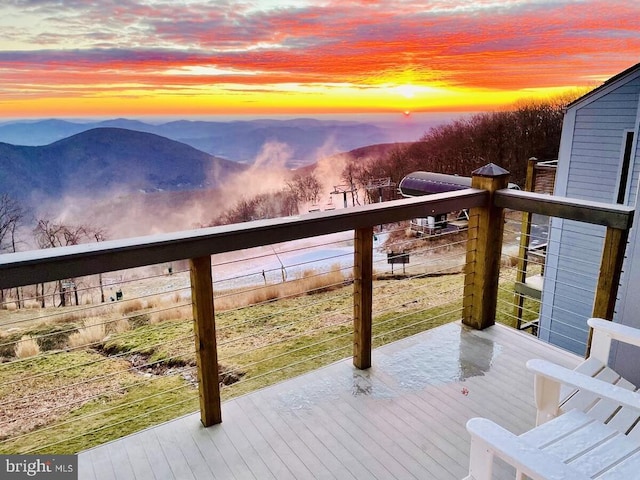 1421 Highlands, Roseland, VA 22967 - deck at dusk with a mountain view
