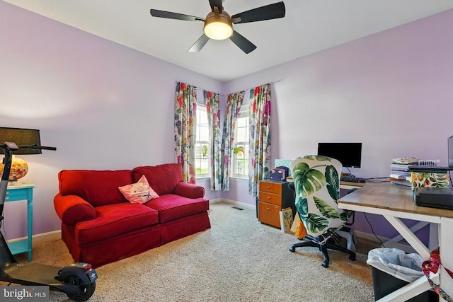 641 Keswick Dr, Culpeper, VA 22701 - office with carpet, ceiling fan, and baseboards
