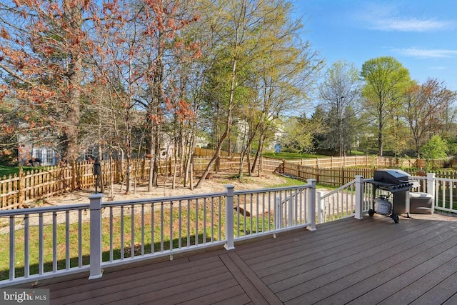 641 Keswick Dr, Culpeper, VA 22701 - wooden deck featuring grilling area and a fenced backyard