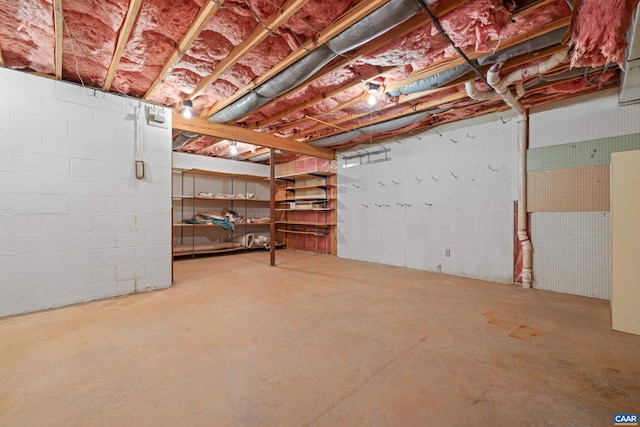 1184 Partridge Ln, Charlottesville, VA 22901 - unfinished below grade area featuring concrete block wall