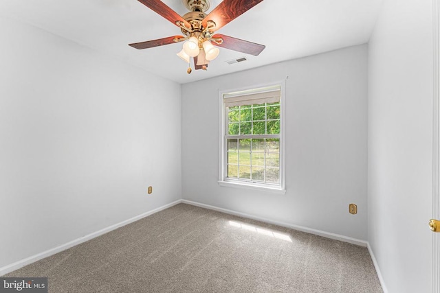 10630 Bent Tree Dr, Fredericksburg, VA 22407 - carpeted spare room featuring visible vents, baseboards, and ceiling fan
