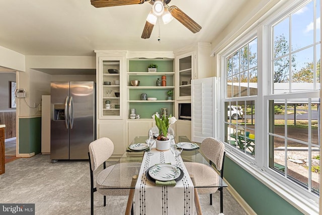 10630 Bent Tree Dr, Fredericksburg, VA 22407 - dining room featuring baseboards and ceiling fan