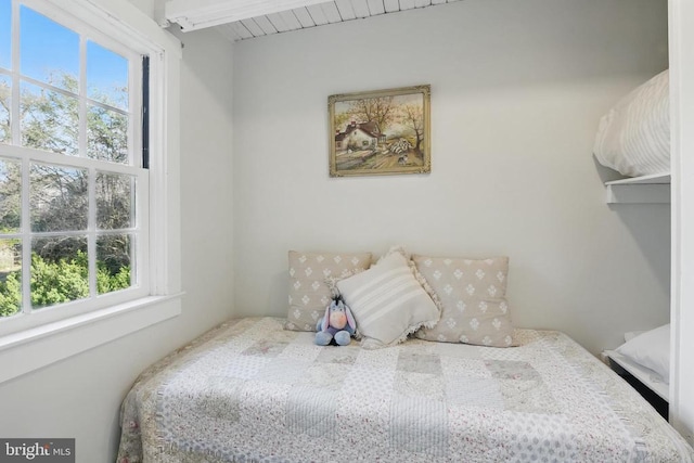 507 Winchester St, Warrenton, VA 20186 - bedroom featuring multiple windows and beamed ceiling