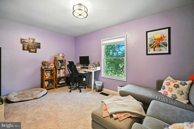  - office area with carpet floors and baseboards