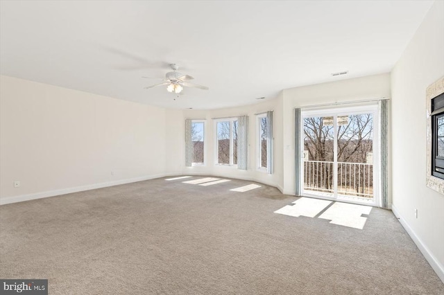 3714 Fairways Ct, Fredericksburg, VA 22408 - carpeted empty room with healthy amount of natural light, ceiling fan, and baseboards