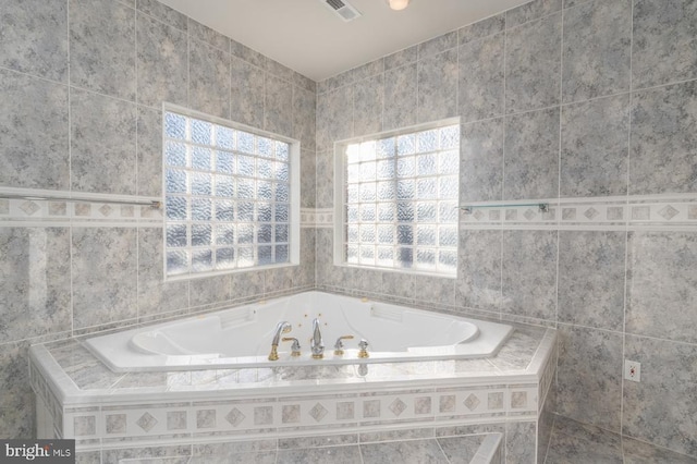 3714 Fairways Ct, Fredericksburg, VA 22408 - bathroom featuring a bath and tile walls