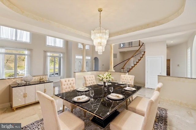 3714 Fairways Ct, Fredericksburg, VA 22408 - dining area with baseboards and a chandelier