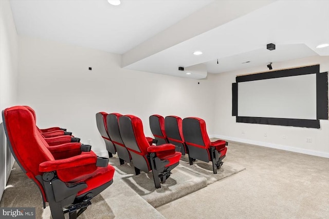 3714 Fairways Ct, Fredericksburg, VA 22408 - carpeted home theater room with recessed lighting and baseboards