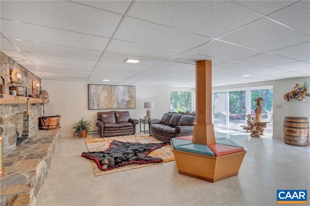 6904 James Madison Hwy, Fork Union, VA 23055 - living area featuring a paneled ceiling