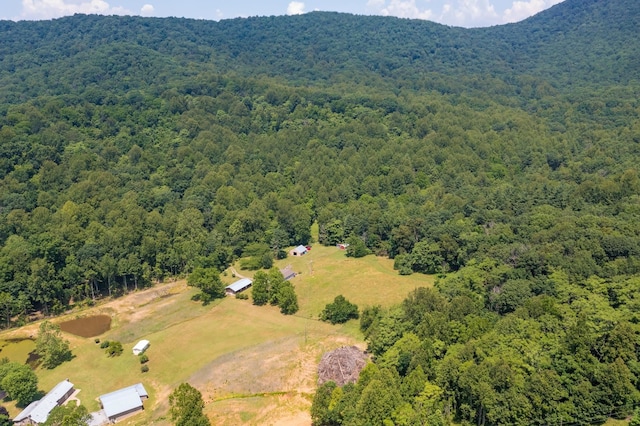 554 Harris Cove Ln, Elkton, VA 22827 - bird's eye view of a heavily wooded area and a mountain backdrop