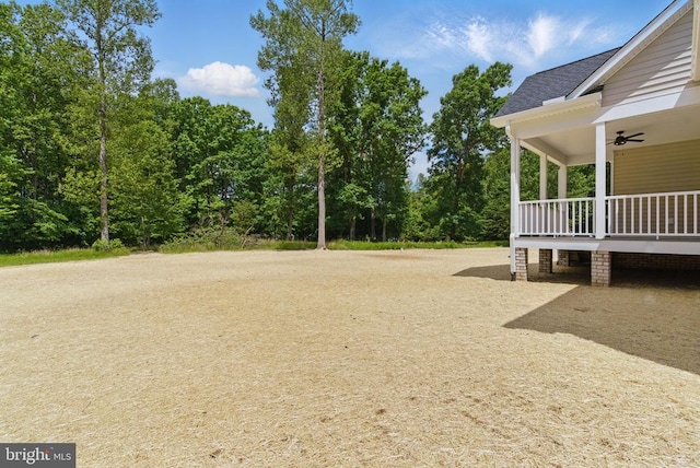 195 Promise Ln, Bumpass, VA 23024 - view of yard with a ceiling fan and covered porch