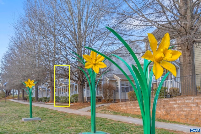 view of home's community featuring a yard
