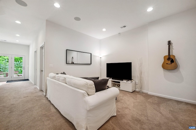 132 Longwood Dr, Charlottesville, VA 22903 - living area featuring light carpet, recessed lighting, and baseboards