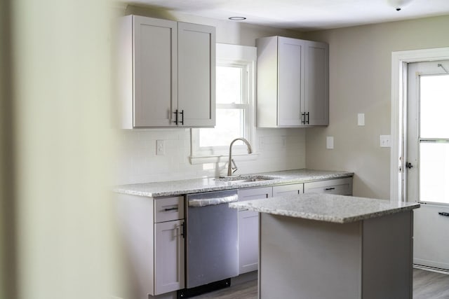 91 Cooper Dr, Stuarts Draft, VA 24477 - kitchen featuring stainless steel dishwasher, a sink, backsplash, and healthy amount of natural light