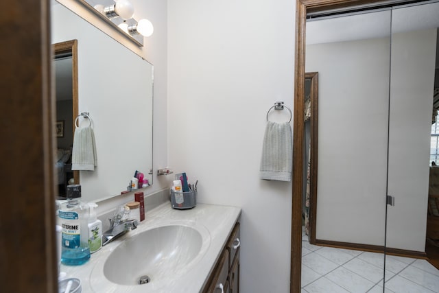 bathroom featuring vanity and tile patterned floors
