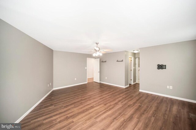 614 Yorktown Blvd, Locust Grove, VA 22508 - empty room featuring a ceiling fan, baseboards, and wood finished floors