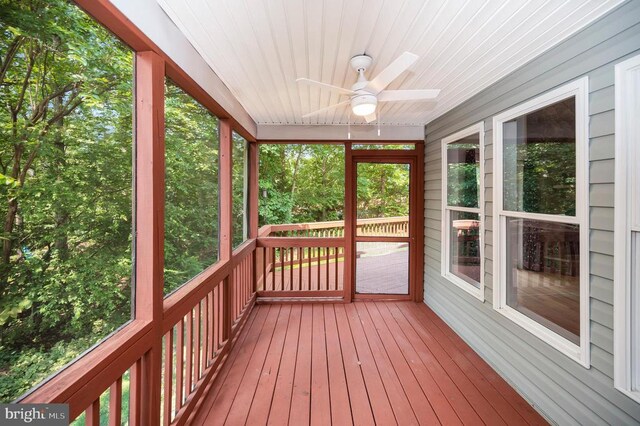 614 Yorktown Blvd, Locust Grove, VA 22508 - unfurnished sunroom with a ceiling fan