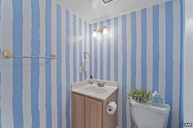 4870 Mechums River Rd, Charlottesville, VA 22901 - bathroom featuring vanity and wallpapered walls