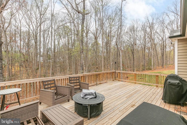 5223 Wyndemere Cir, Mineral, VA 23117 - wooden deck featuring a fire pit