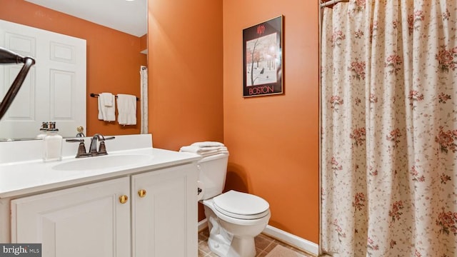 3801 Carlyle Ct, Fredericksburg, VA 22408 - bathroom with vanity, tile patterned floors, and a shower with shower curtain