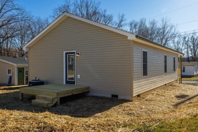 1028 D St, Waynesboro, VA 22980 - rear view of property with crawl space and a deck