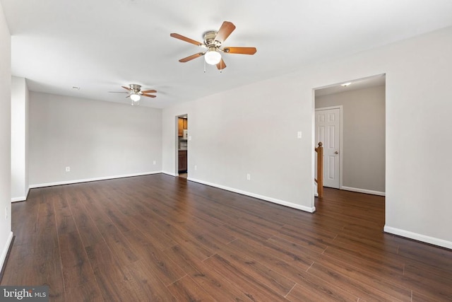 131 Wankoma Dr, Remington, VA 22734 - spare room with ceiling fan and dark wood finished floors