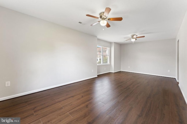 131 Wankoma Dr, Remington, VA 22734 - empty room with ceiling fan and dark wood finished floors