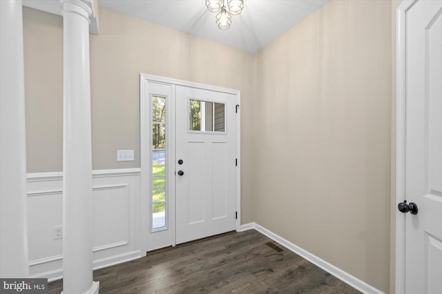 12521 Wilderness Park Dr, Spotsylvania, VA 22551 - foyer featuring dark wood finished floors