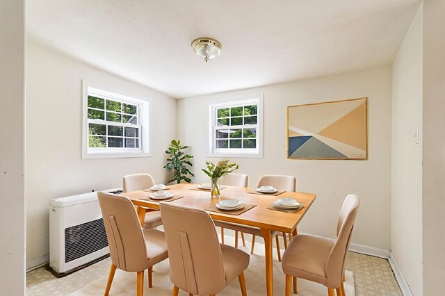 474 Stoney Run Rd, Buena Vista, VA 24416 - dining room featuring light floors and heating unit