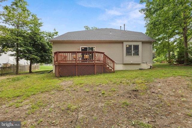 4209 Oakhill Rd, Fredericksburg, VA 22408 - rear view of property featuring a wooden deck